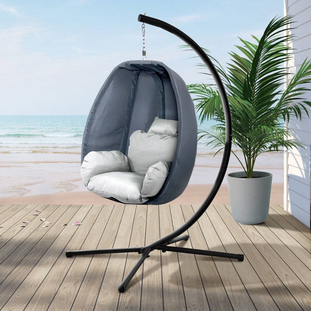 Gardeon Outdoor Furniture Egg Hammock Hanging Swing Chair Pod Lounge Chairs - SILBERSHELL