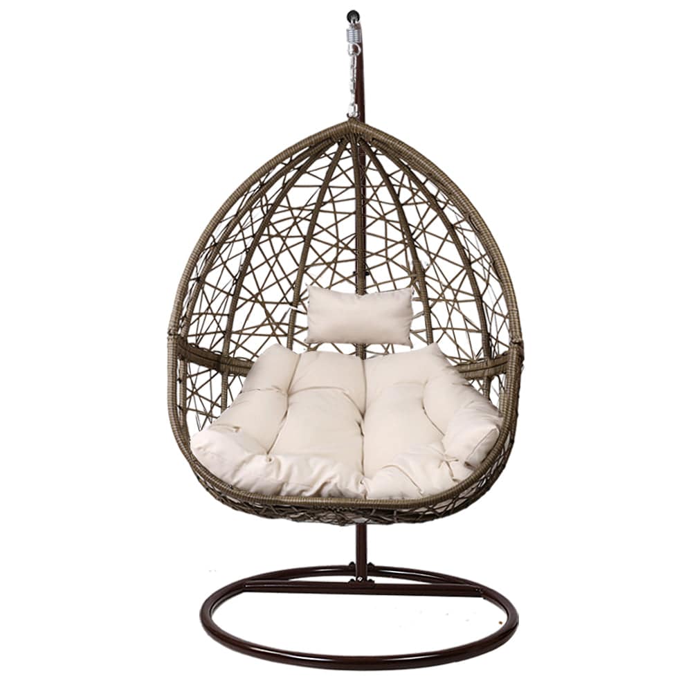Gardeon Outdoor Hanging Swing Chair - Brown - SILBERSHELL