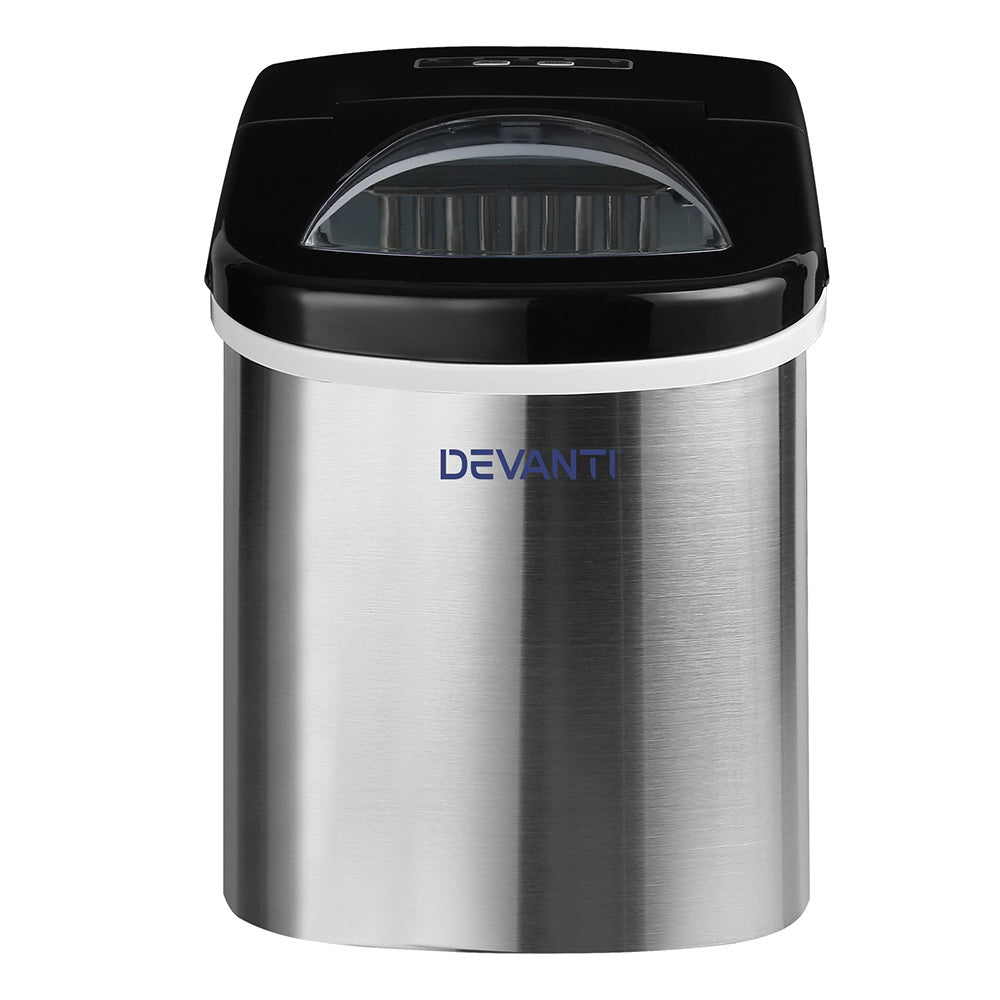 Devanti 2.4L Stainless Steel Portable Ice Cube Maker - SILBERSHELL