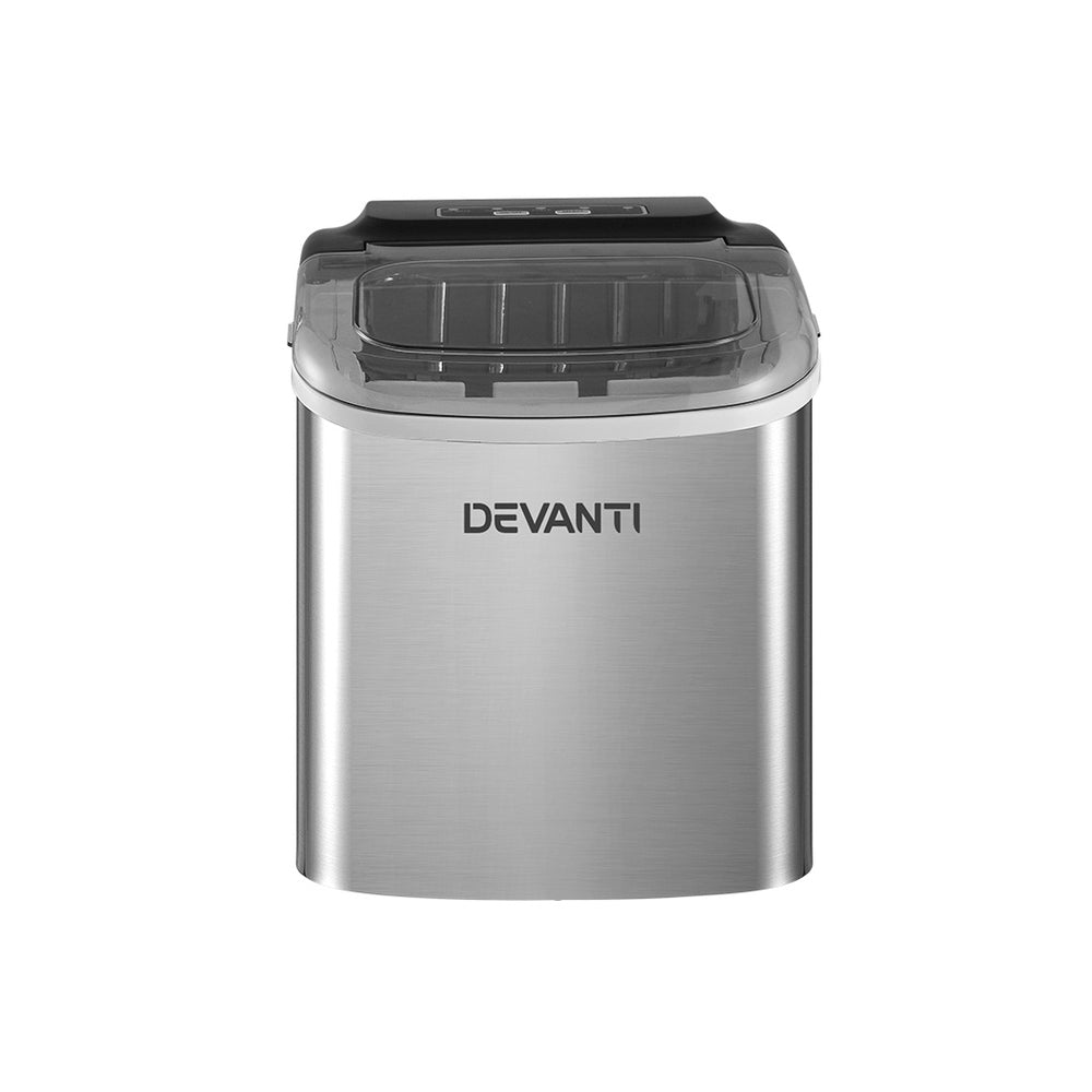 Devanti 12kg Ice Maker Machine w/Self Cleaning Portable Ice Cube Tray 2L White - SILBERSHELL