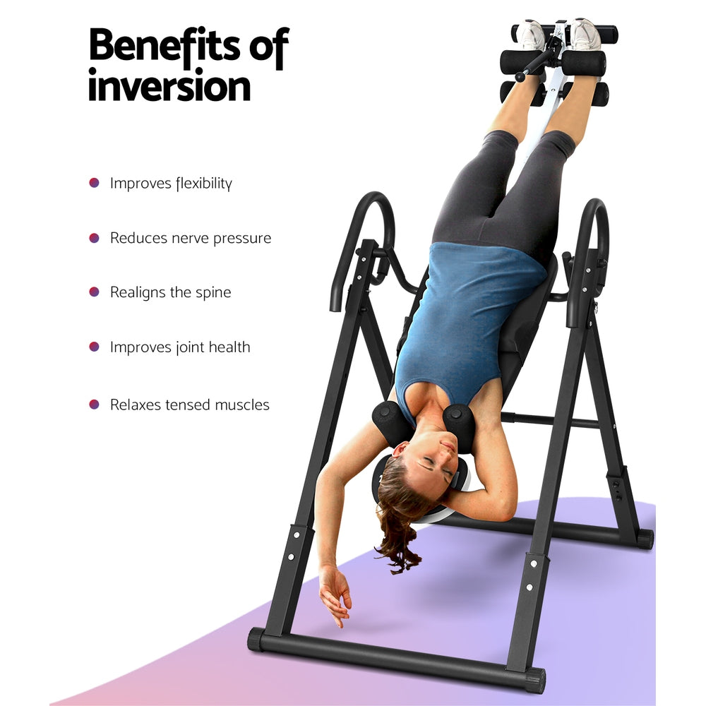 Everfit Inversion Table Gravity Exercise Inverter Back Stretcher Home Gym - SILBERSHELL