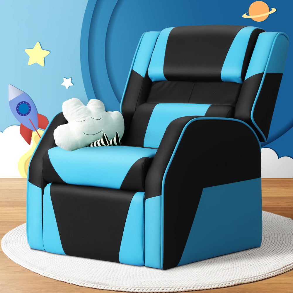 Keezi Kids Recliner Chair PU Leather Gaming Sofa Lounge Couch Children Armchair - SILBERSHELL