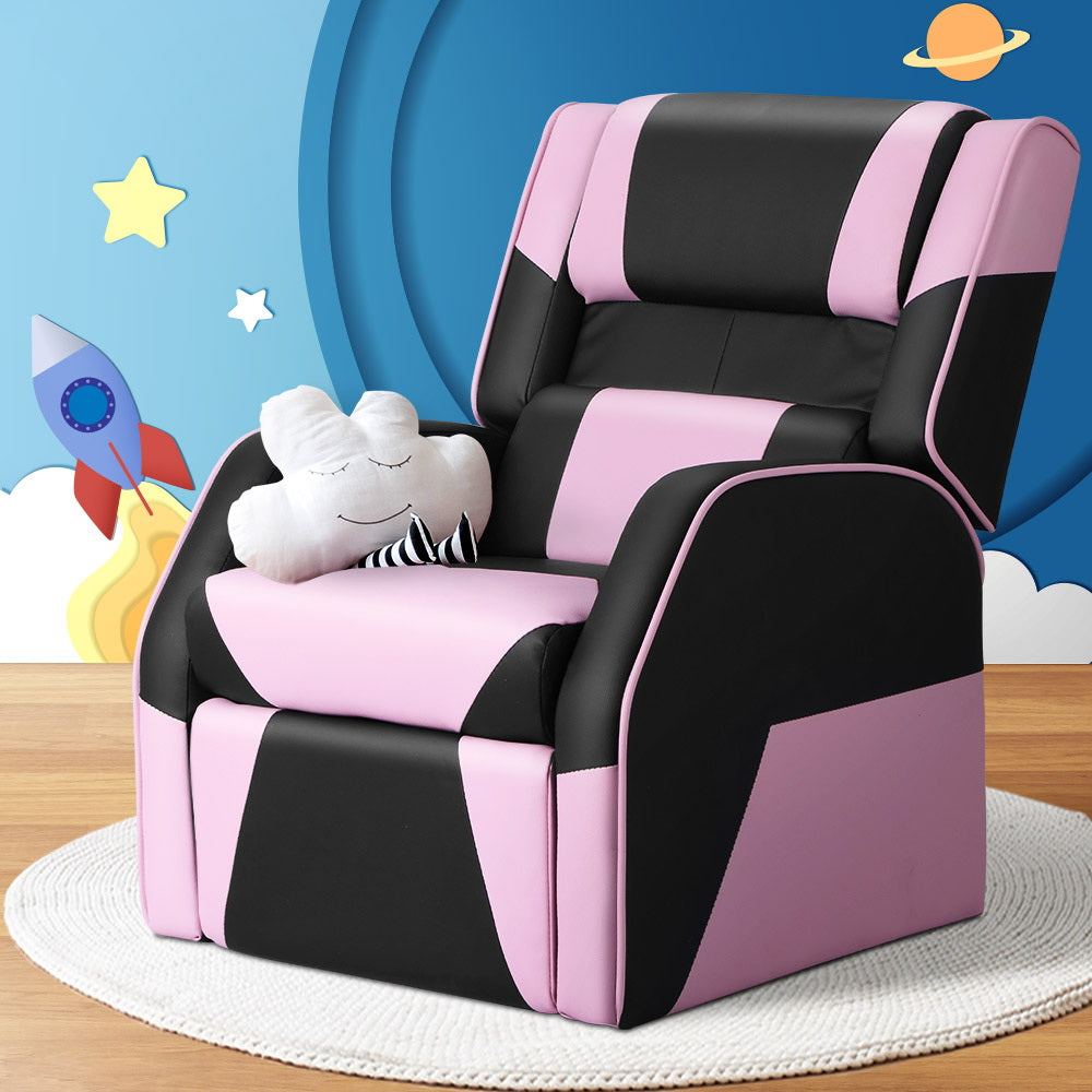 Keezi Kids Recliner Chair Gaming Lounge Sofa Couch PU Leather Children Armchair - SILBERSHELL