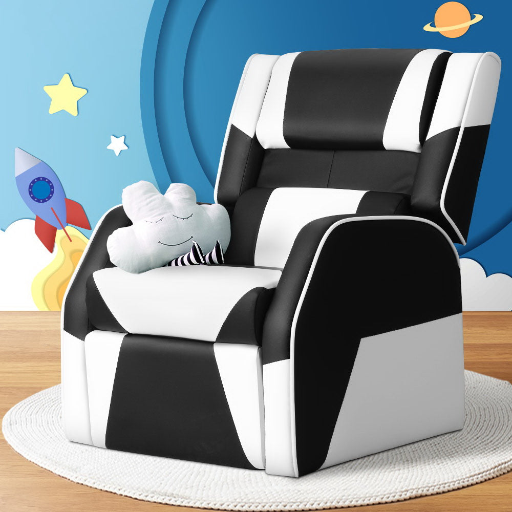 Keezi Kids Recliner Chair PU Leather Gaming Sofa Lounge Couch Children Armchair - SILBERSHELL