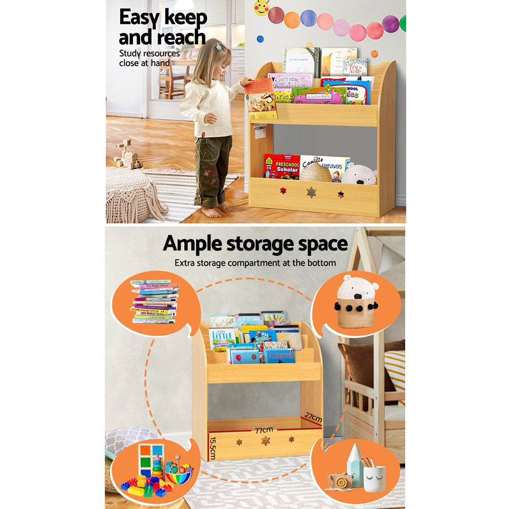 Keezi Kids Bookshelf Children Toys Storage Shelf Rack Organiser Bookcase Display - SILBERSHELL