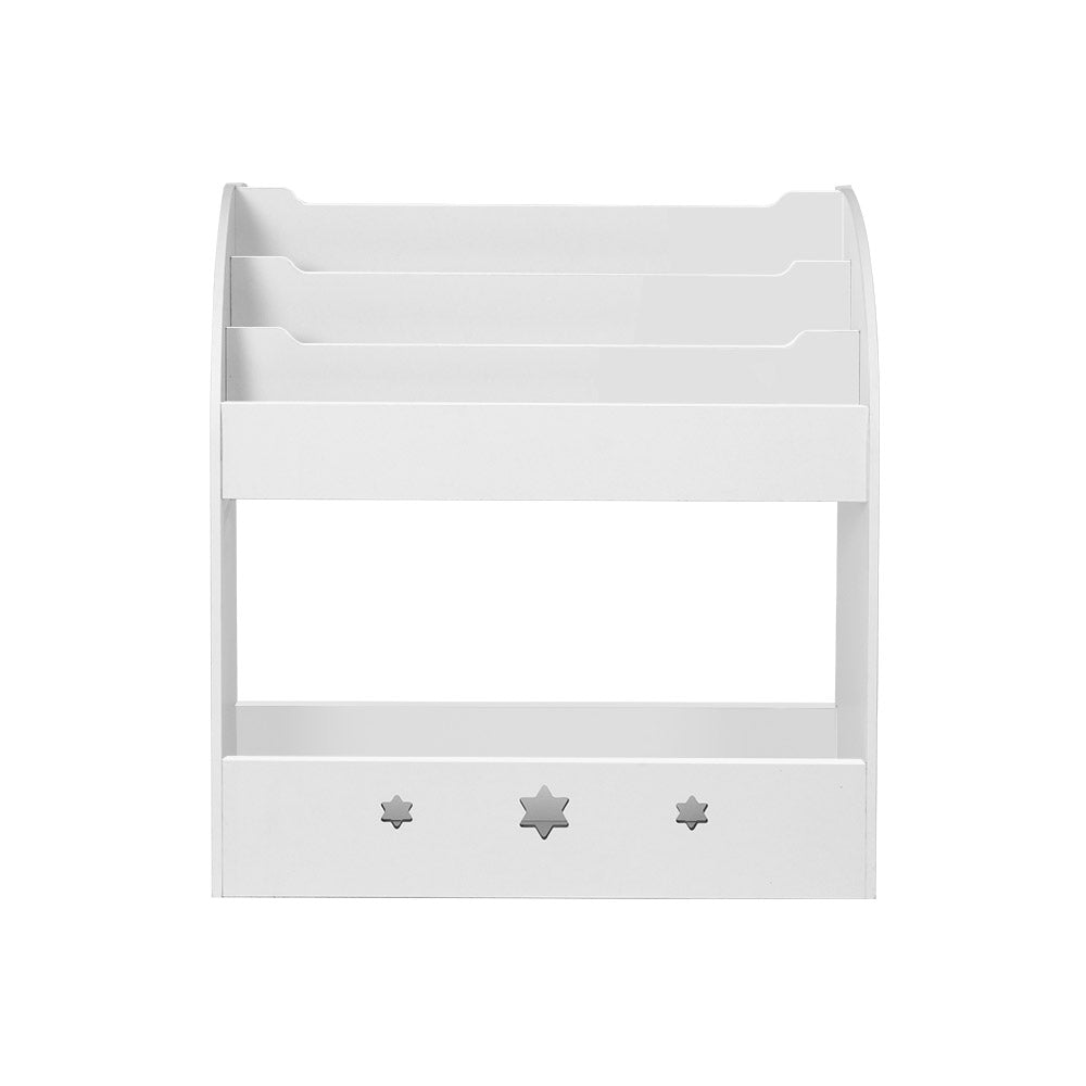 Keezi Kids Bookshelf Children Toy Storage Magazine Rack Organiser Bookcase White - SILBERSHELL