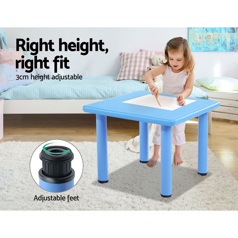 Keezi 5 Piece Kids Table and Chair Set - Blue - SILBERSHELL