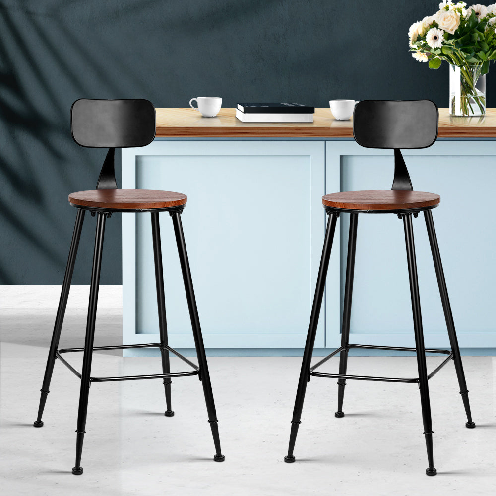 Artiss 4x Vintage Industrial Bar Stool Retro Barstools Dining Chairs Kitchen - SILBERSHELL