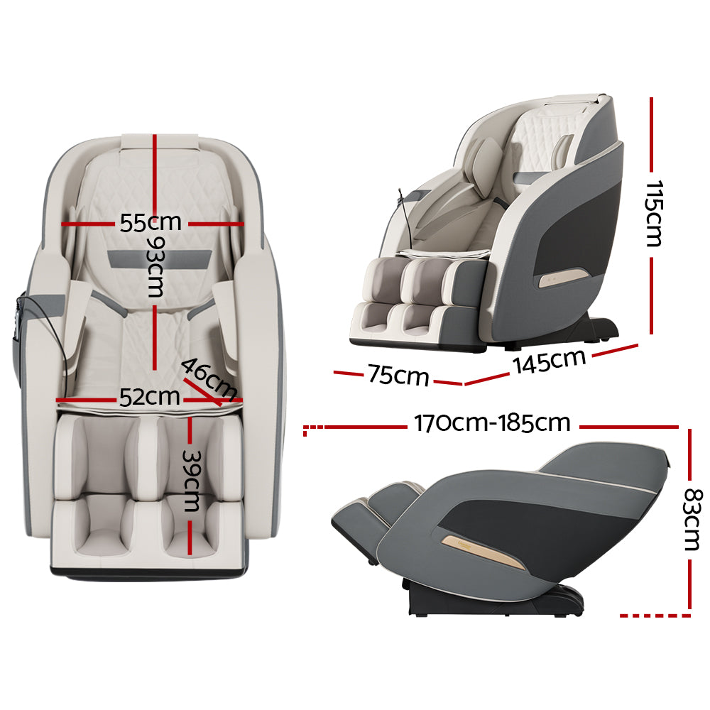 Livemor Electric Massage Chair Zero Gravity Recliner Shiatsu Kneading Massager - SILBERSHELL