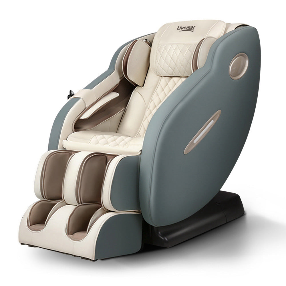 Livemor Electric Massage Chair Recliner SL Track Shiatsu Heat Back Massager - SILBERSHELL
