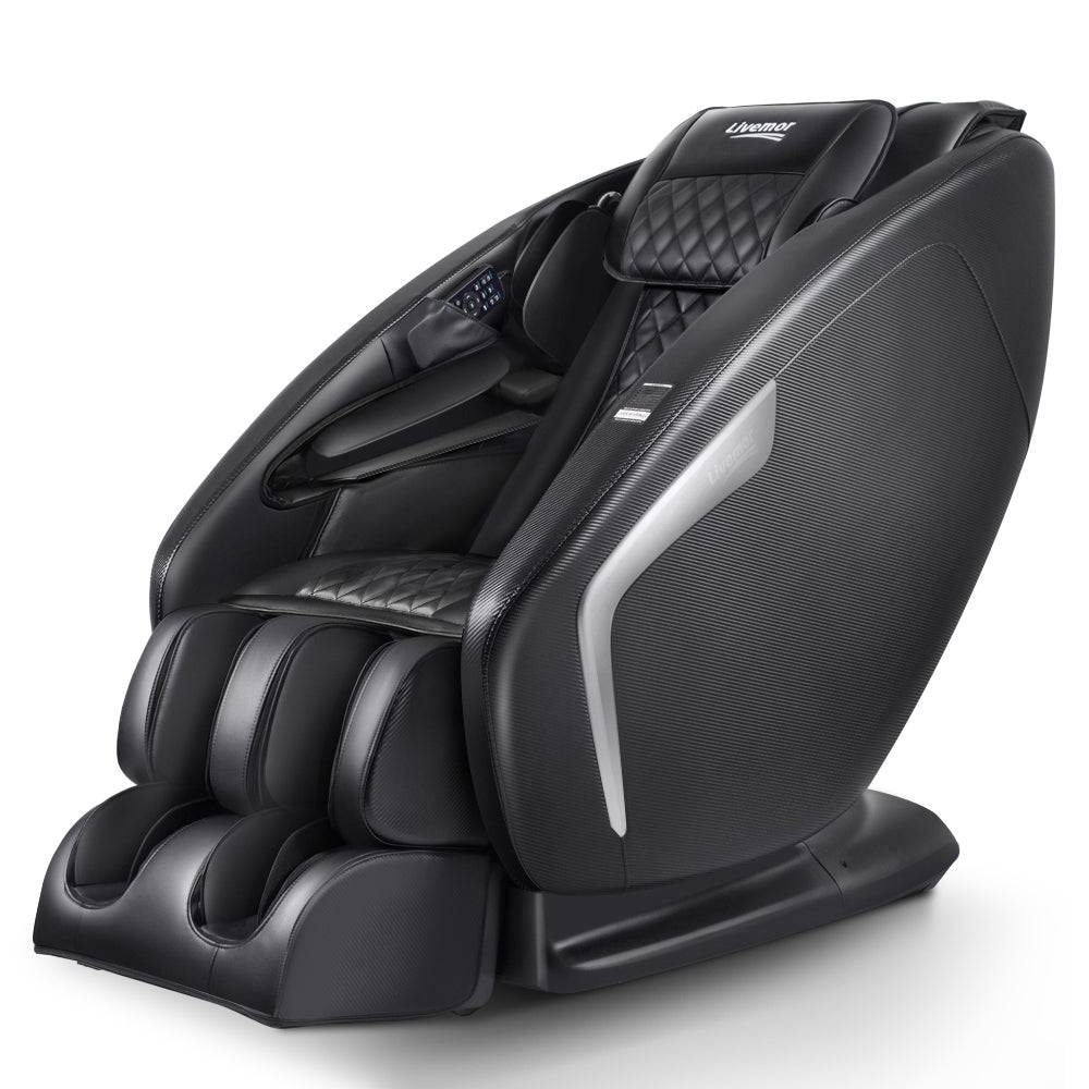 Livemor 3D Electric Massage Chair Shiatsu Kneading Massager Zero Gravity Large Black - SILBERSHELL™