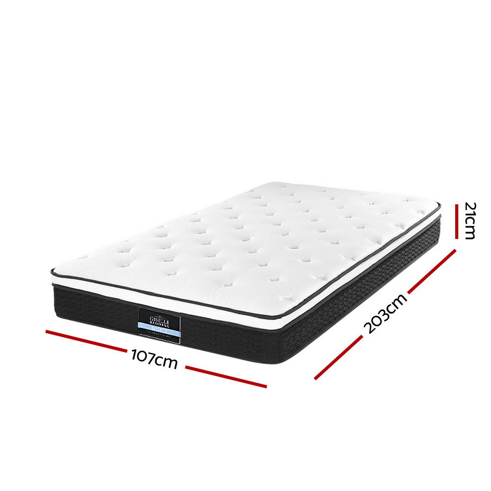 Giselle Bedding 21cm Mattress Euro Top King Single - SILBERSHELL