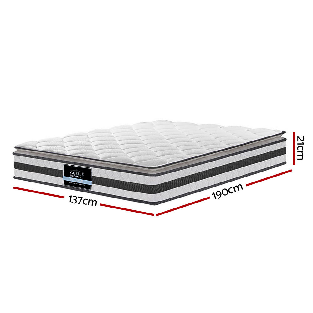 Giselle Bedding 21cm Mattress Pillow Top Double - SILBERSHELL