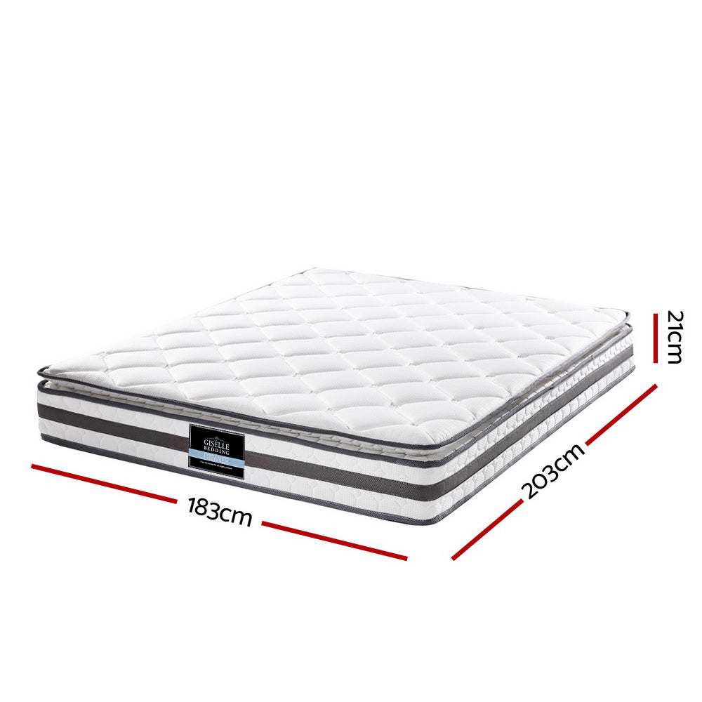 Giselle Bedding 21cm Mattress Pillow Top King - SILBERSHELL