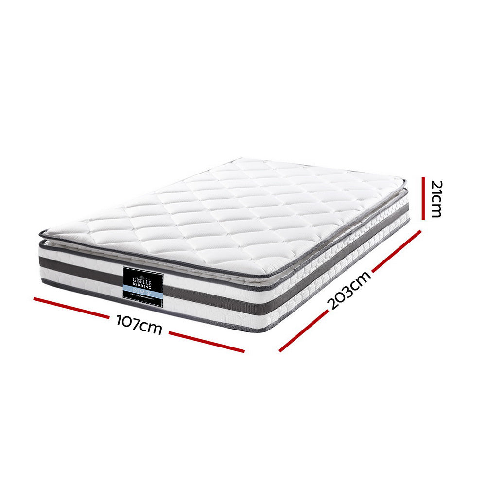 Giselle Bedding 21cm Mattress Pillow Top King Single - SILBERSHELL