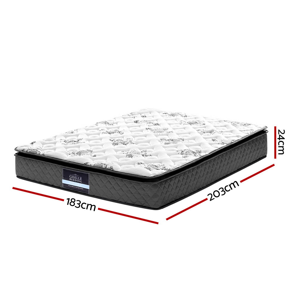 Giselle Bedding 24cm Mattress Pillow Top King - SILBERSHELL