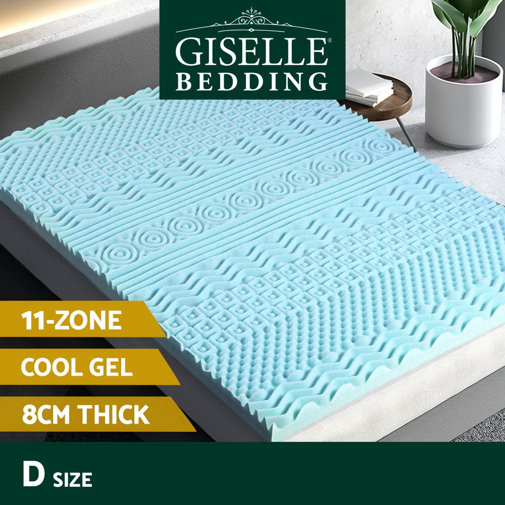Giselle Bedding 11-zone Memory Foam Mattress Topper 8cm - Double - SILBERSHELL