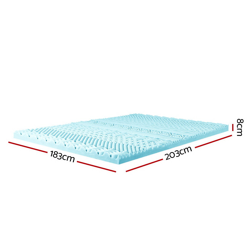 Giselle Bedding 11-zone Memory Foam Mattress Topper 8cm - King - SILBERSHELL