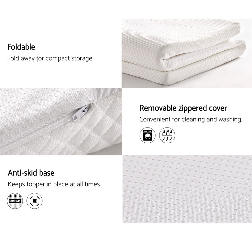 Giselle Bedding Memory Foam Mattress Topper w/Cover 8cm - Double - SILBERSHELL