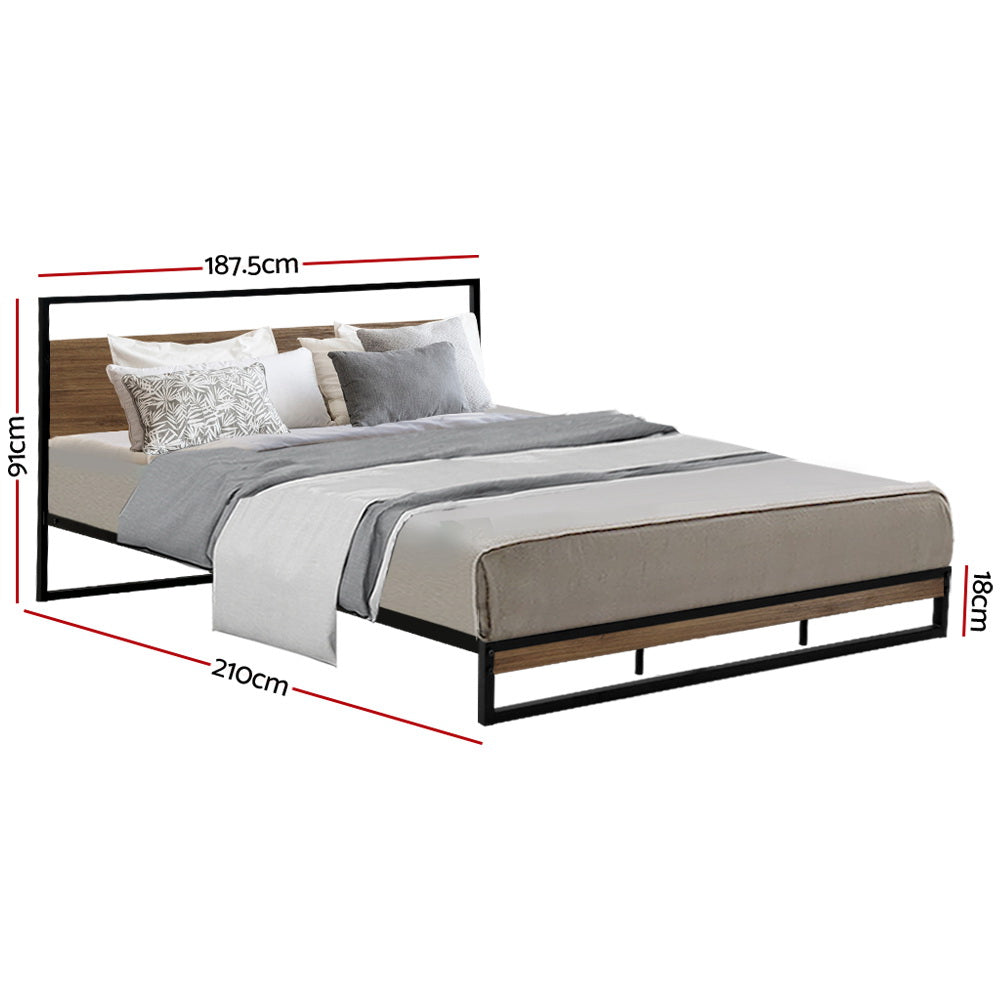 Artiss Bed Frame King Size Metal Frame DANE - SILBERSHELL