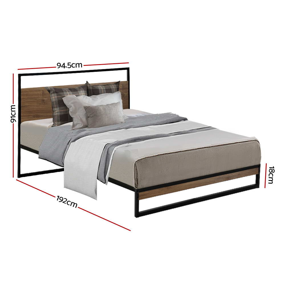 Artiss Bed Frame Single Size Metal Frame DANE - SILBERSHELL