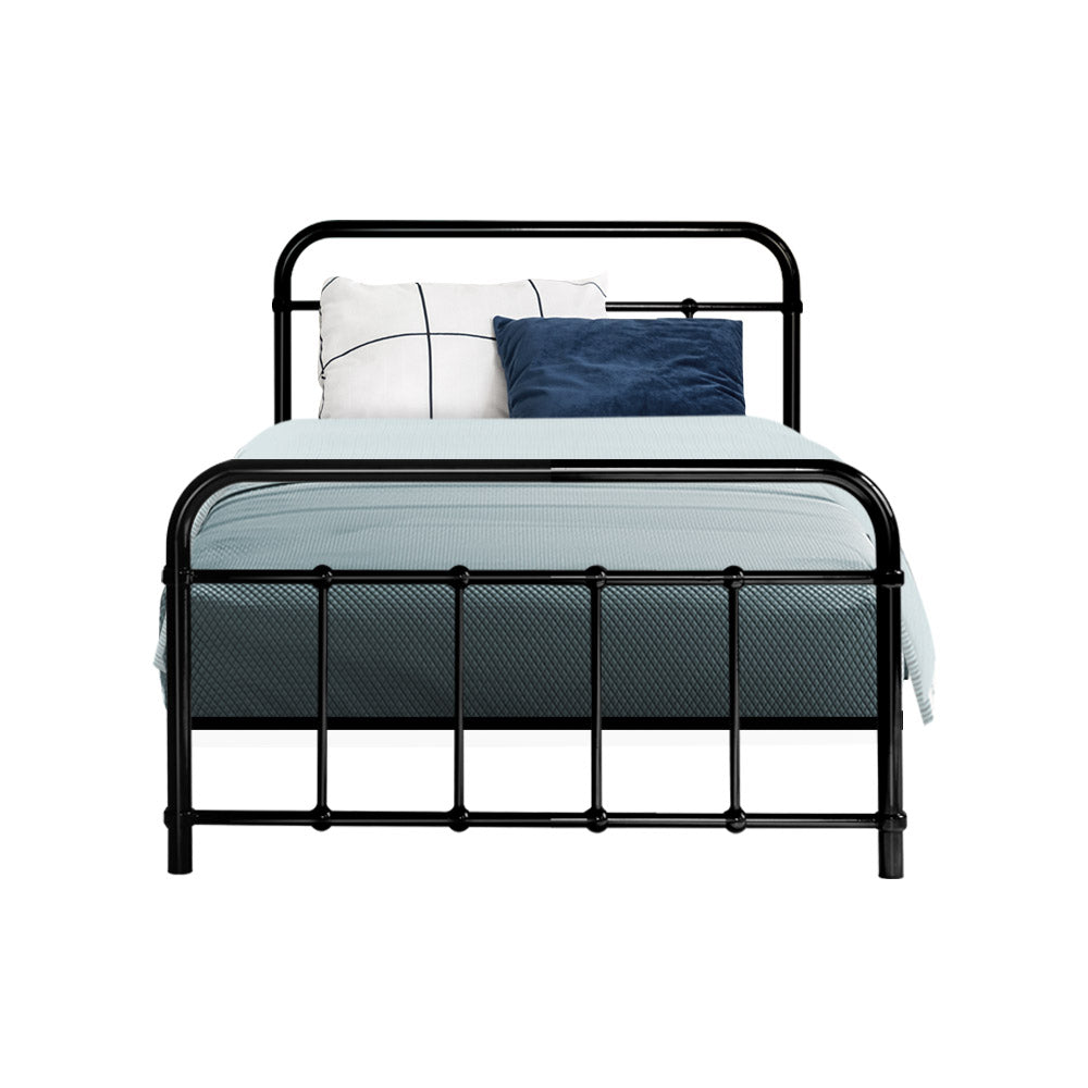 Artiss Bed Frame Metal Frames LEO - Single (Black) - SILBERSHELL