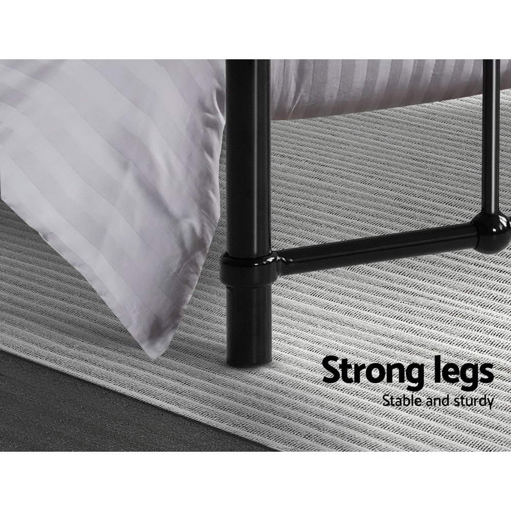 Artiss Bed Frame Metal Frames LEO - Single (Black) - SILBERSHELL