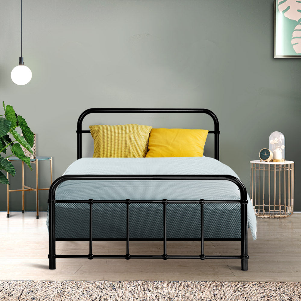 Artiss Bed Frame Metal Frames LEO - Single (Black) - SILBERSHELL