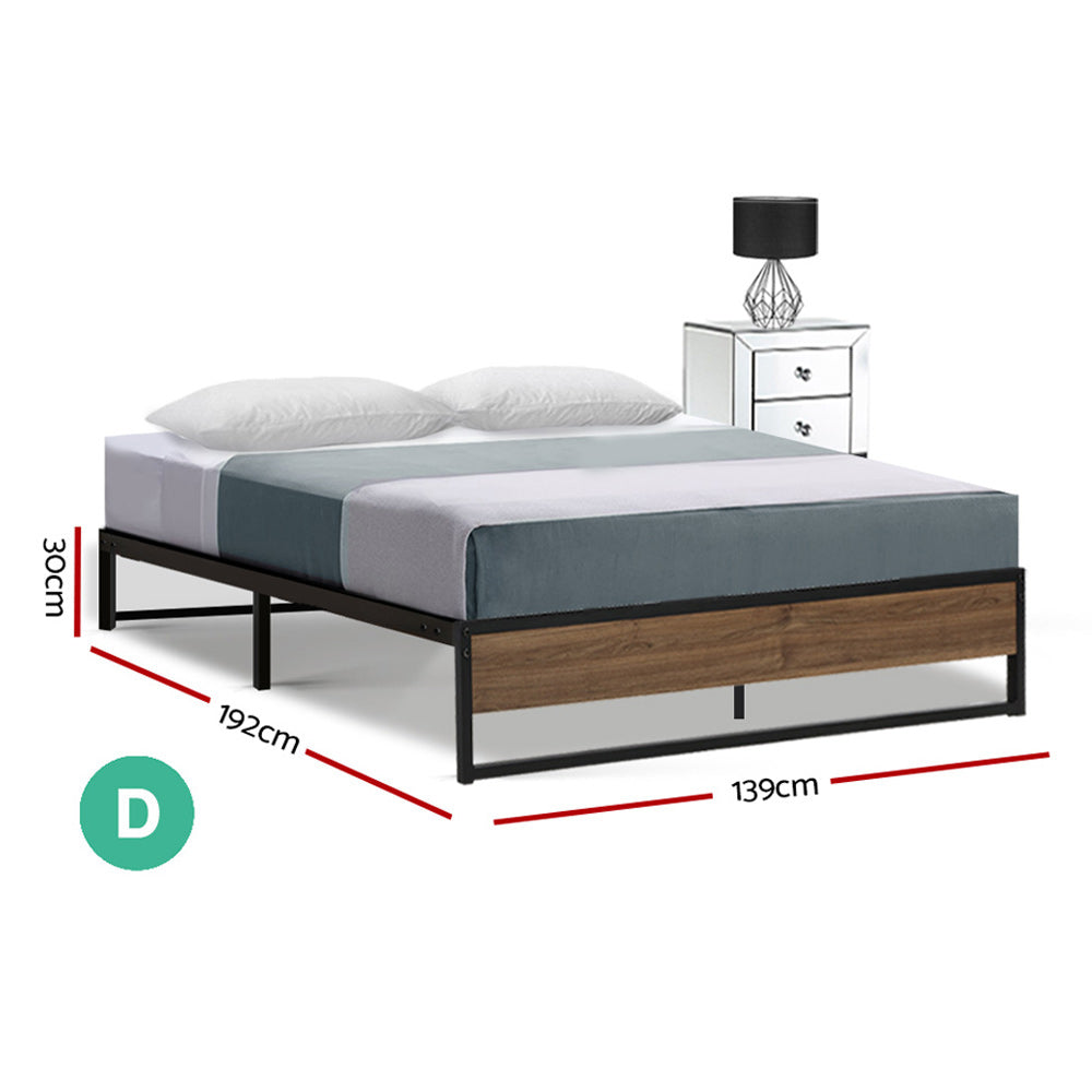 Artiss Bed Frame Metal Frame Bed Base OSLO - Double - SILBERSHELL