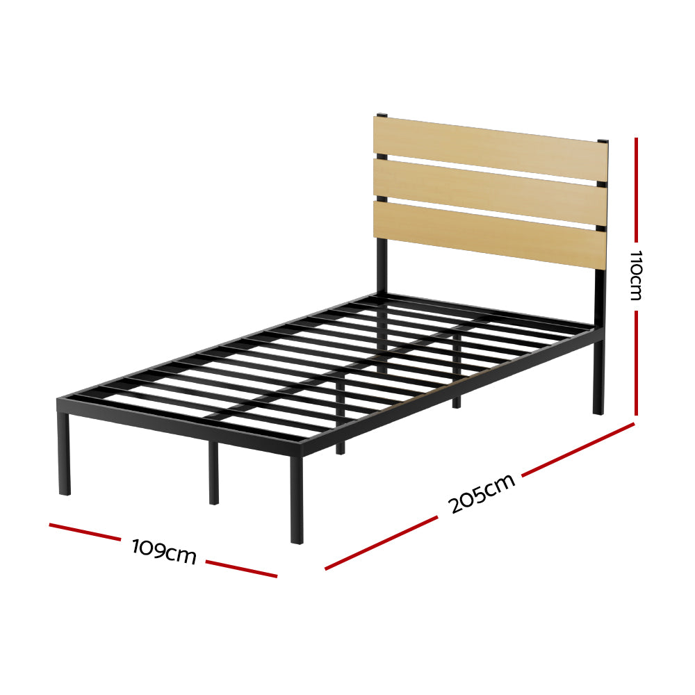 Artiss Bed Frame King Single Size Metal Base Mattress Platform Foundation PAULA - SILBERSHELL