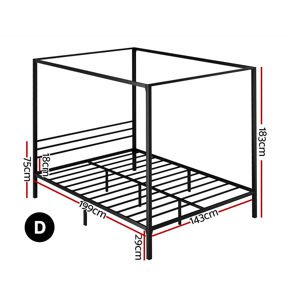 Artiss Bed Frame Double Size Metal Frame POCHY - SILBERSHELL