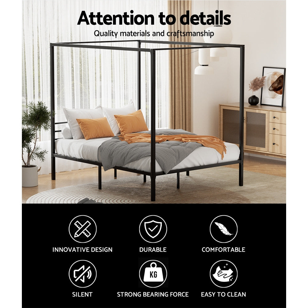 Artiss Bed Frame Double Size Metal Frame POCHY - SILBERSHELL