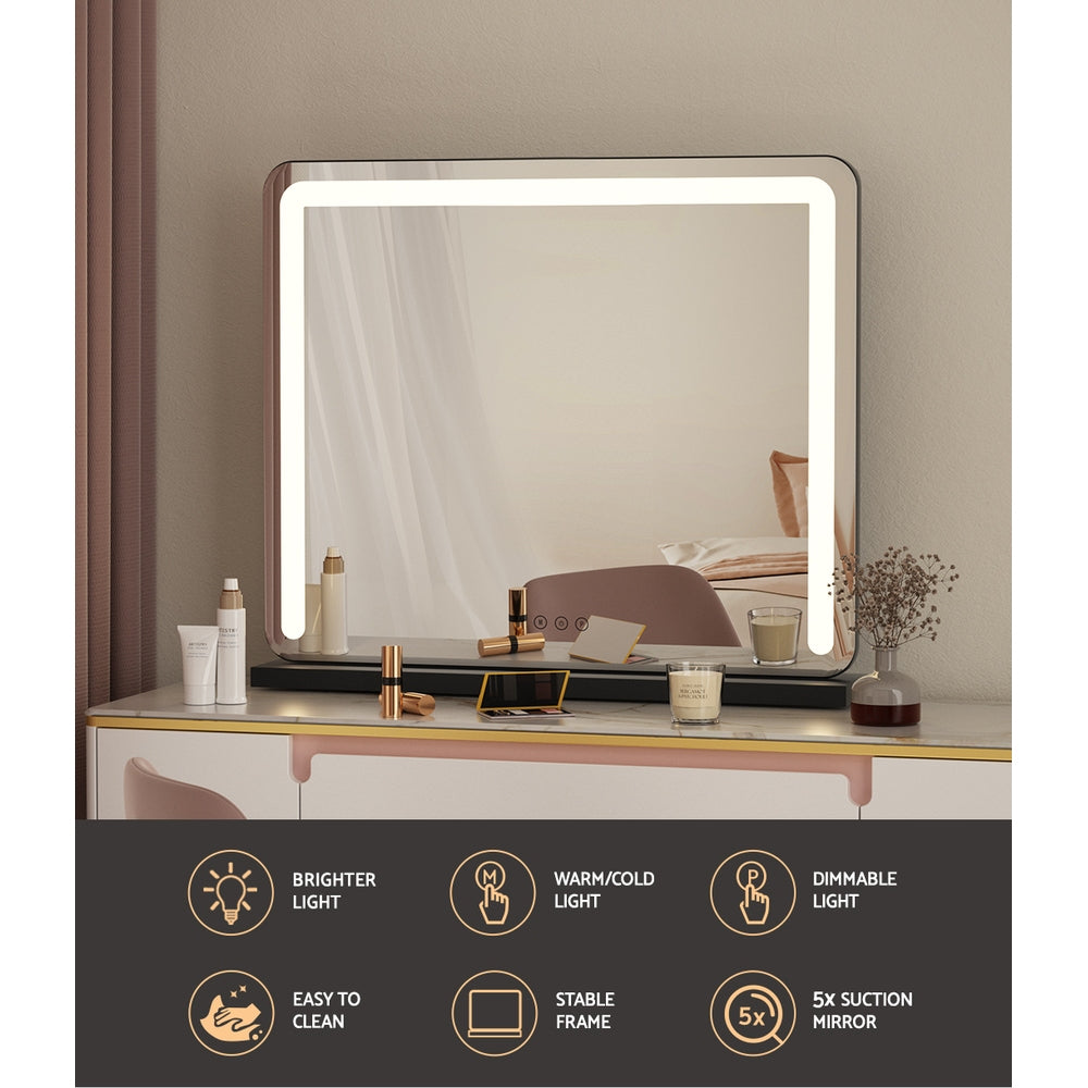 Embellir Makeup Mirror With Light Hollywood Vanity LED Tabletop Mirrors 50X60CM - SILBERSHELL