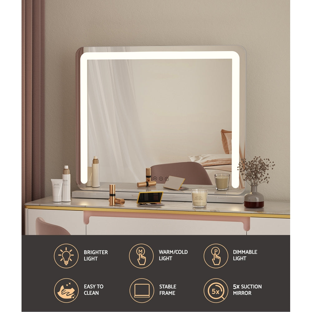 Embellir Makeup Mirror With Light Hollywood Vanity LED Mirrors White 50X60CM - SILBERSHELL