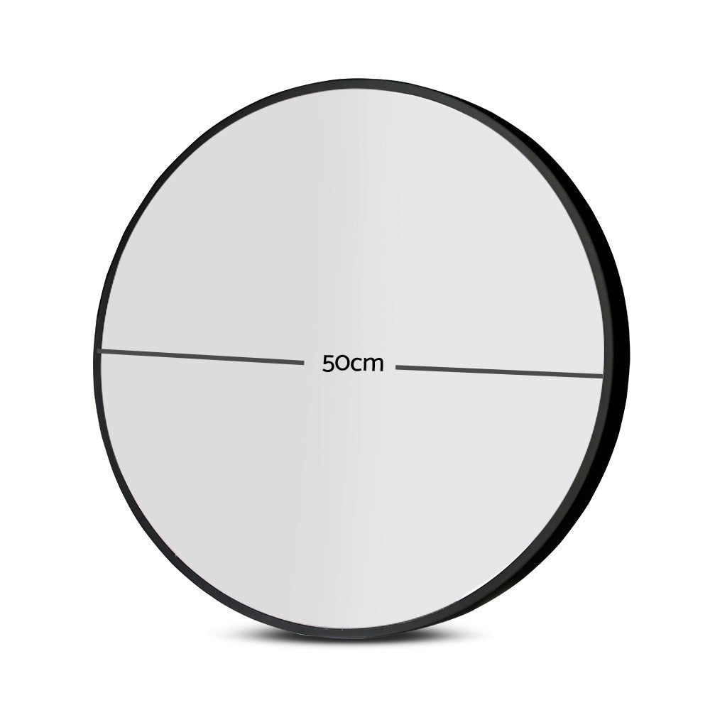 Embellir Round Wall Mirror 50cm Makeup Bathroom Mirror Frameless - SILBERSHELL