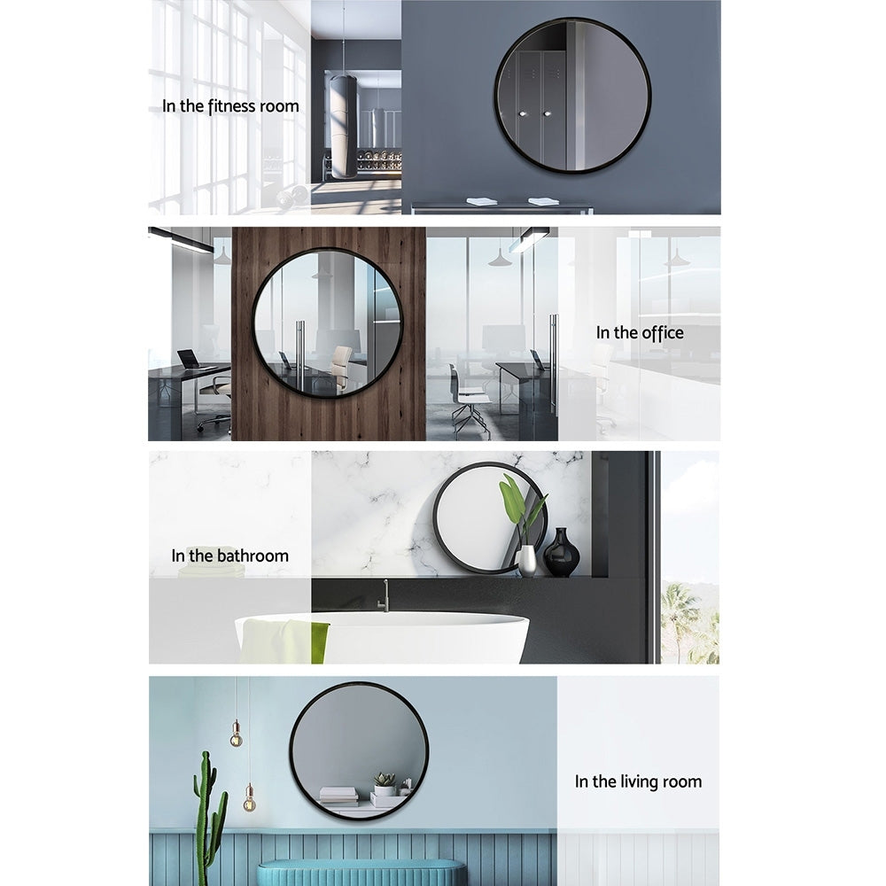 Embellir 70cm Round Wall Mirror Bathroom Makeup Mirror - SILBERSHELL