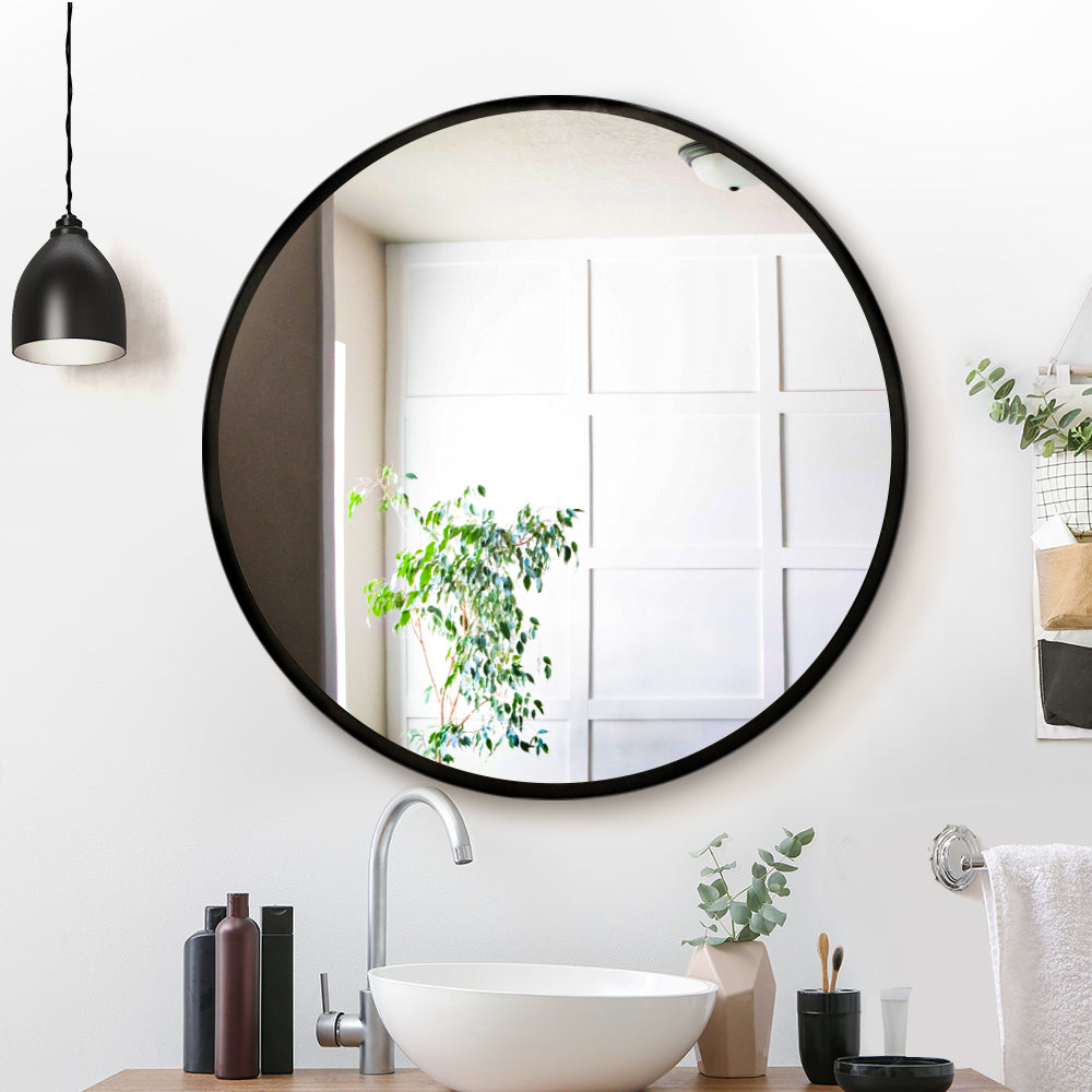 Embellir 80cm Wall Mirror Bathroom Round Makeup Mirror - SILBERSHELL