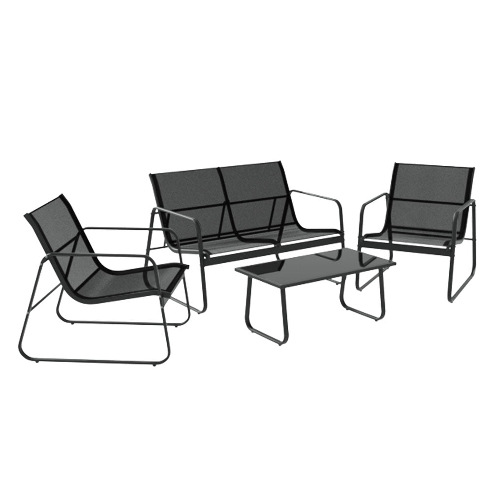 Gardeon Outdoor Lounge Setting Garden Patio Furniture Textilene Sofa Table Chair - SILBERSHELL