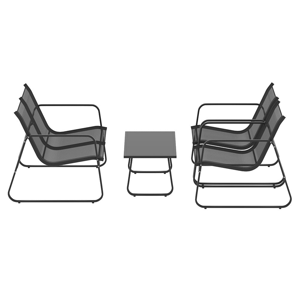 Gardeon Outdoor Lounge Setting Garden Patio Furniture Textilene Sofa Table Chair - SILBERSHELL