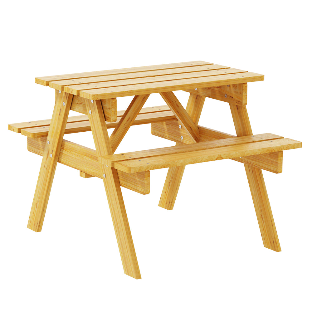 Keezi Kids Outdoor Table and Chairs Picnic Bench Seat Children Wooden Indoor - SILBERSHELL