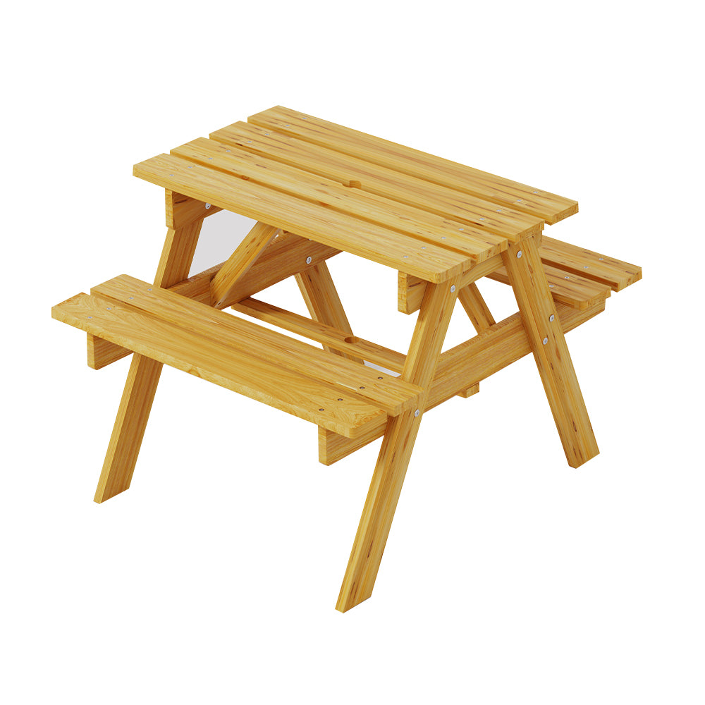 Keezi Kids Outdoor Table and Chairs Picnic Bench Seat Children Wooden Indoor - SILBERSHELL