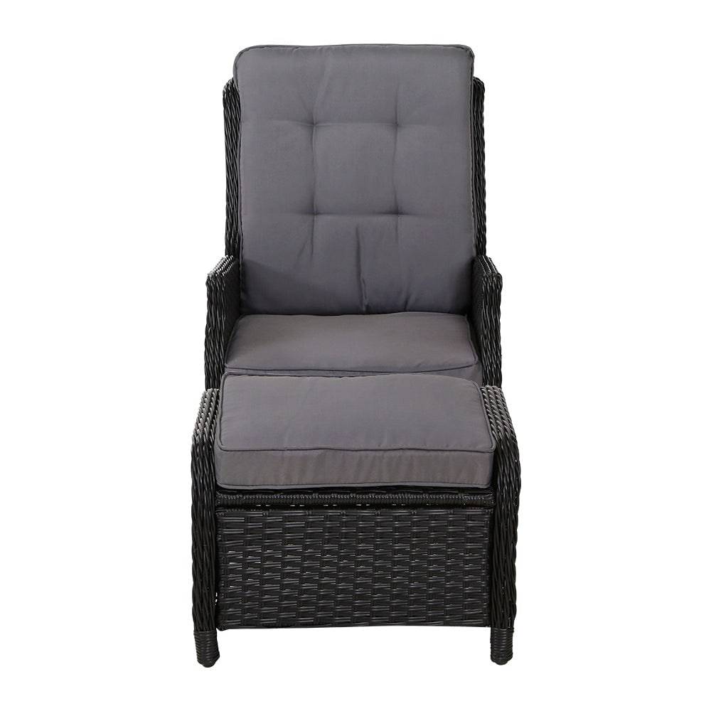 Gardeon Recliner Chair Sun lounge Setting Outdoor Furniture Patio Wicker Sofa - SILBERSHELL™