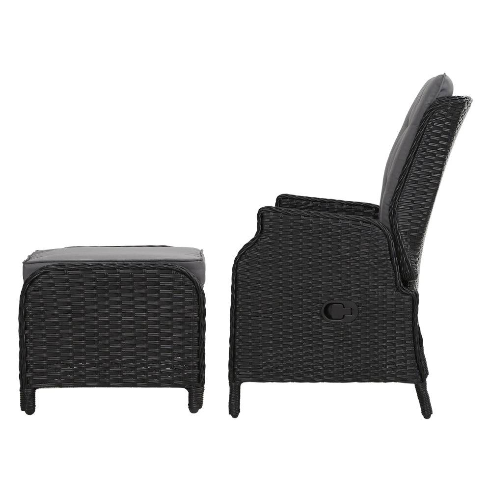 Gardeon Recliner Chair Sun lounge Setting Outdoor Furniture Patio Wicker Sofa - SILBERSHELL™