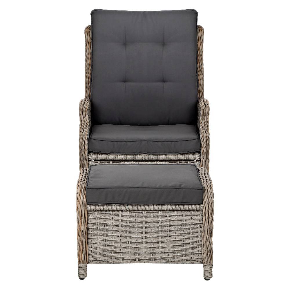 Gardeon Recliner Chair Sun lounge Outdoor Setting Patio Furniture Wicker Sofa - SILBERSHELL™