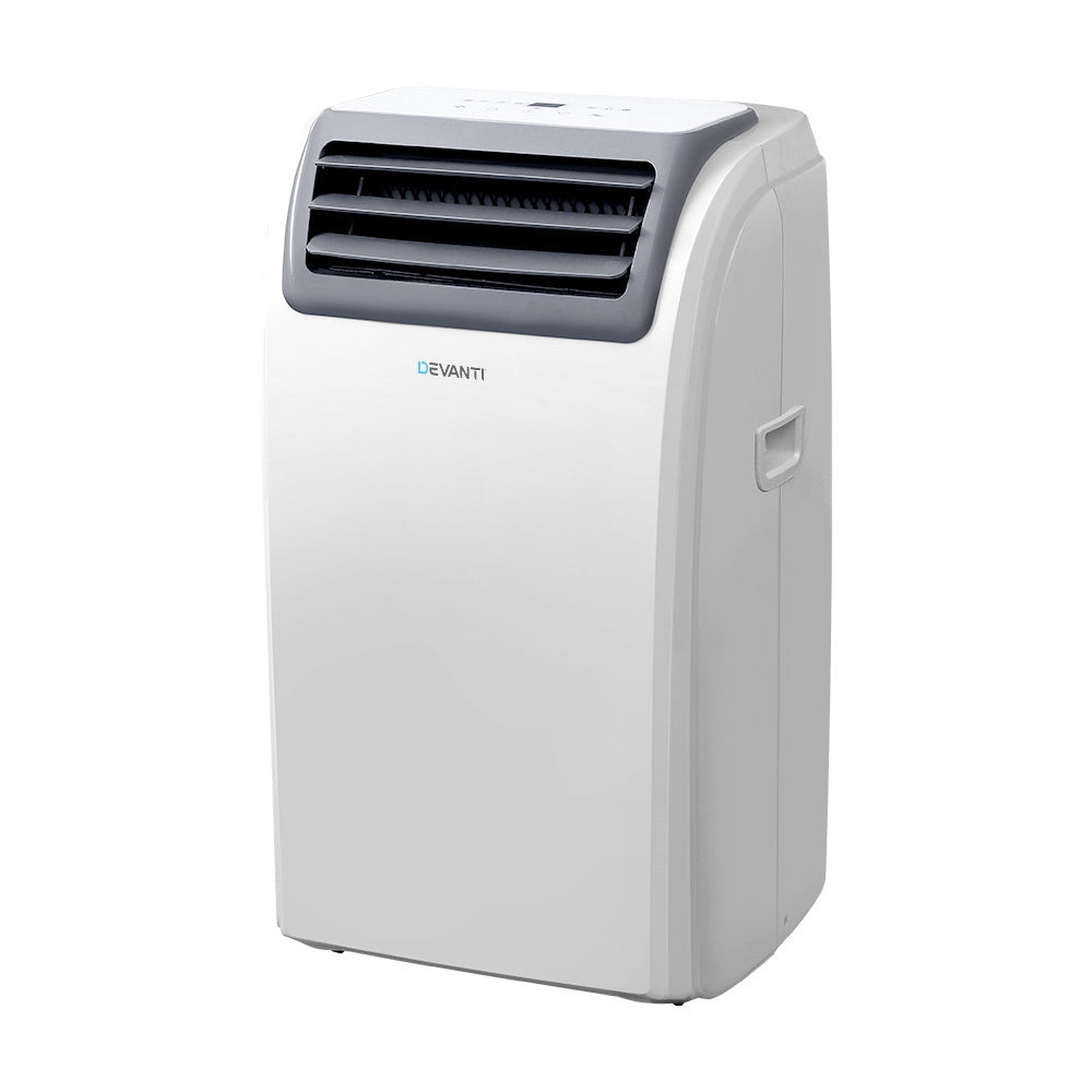 Devanti Portable Air Conditioner Cooling Mobile Fan Cooler Dehumidifier Window Kit White 3300W - SILBERSHELL