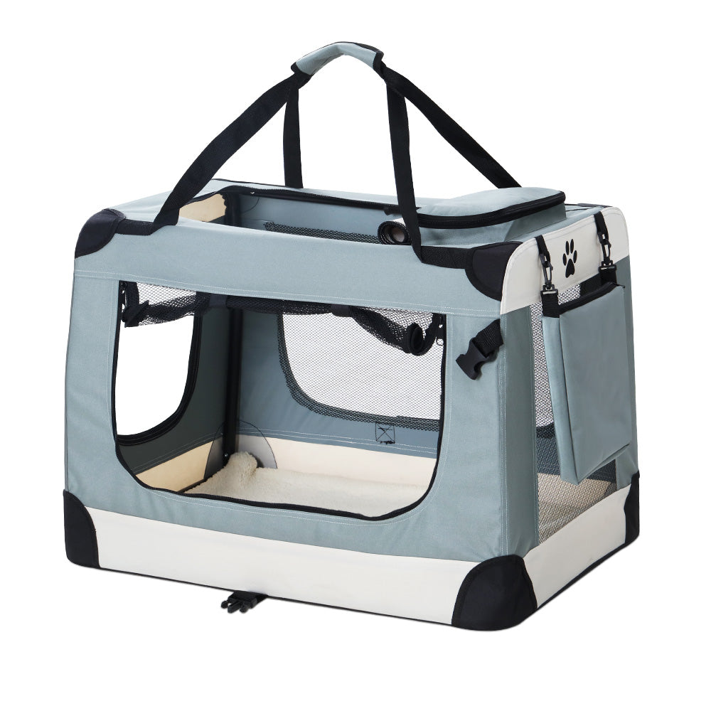 i.Pet Pet Carrier Soft Crate Dog Cat Travel 90x61CM Portable Foldable Car 2XL - SILBERSHELL