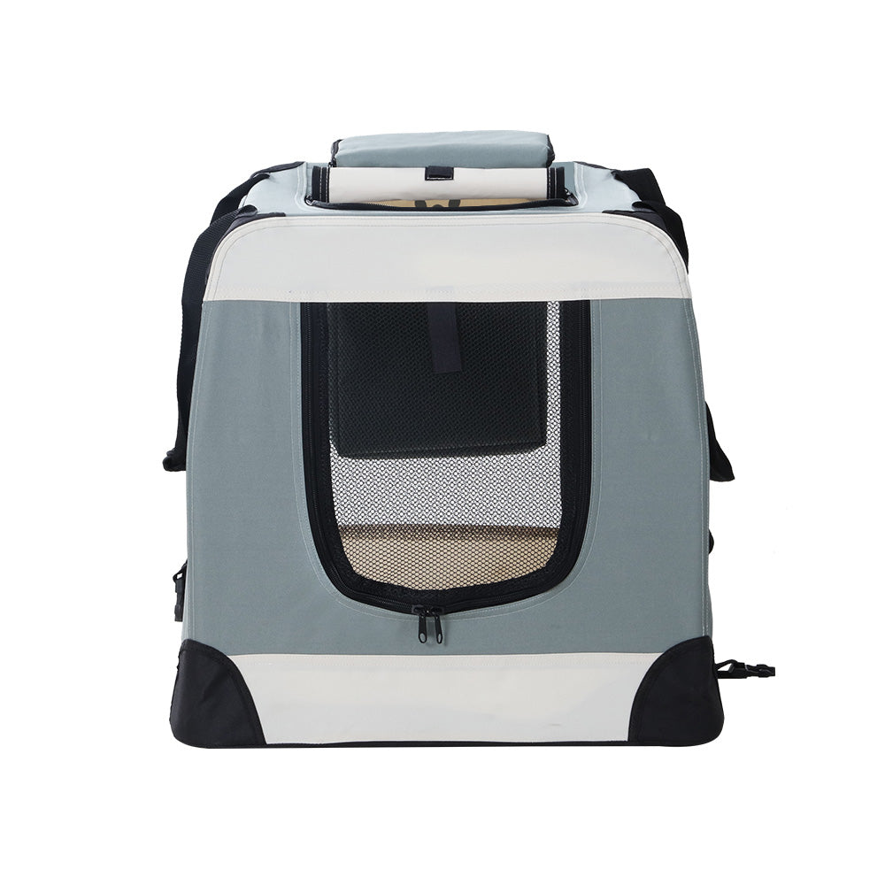 i.Pet Pet Carrier Soft Crate Dog Cat Travel 70x52CM Portable Foldable Car Large - SILBERSHELL