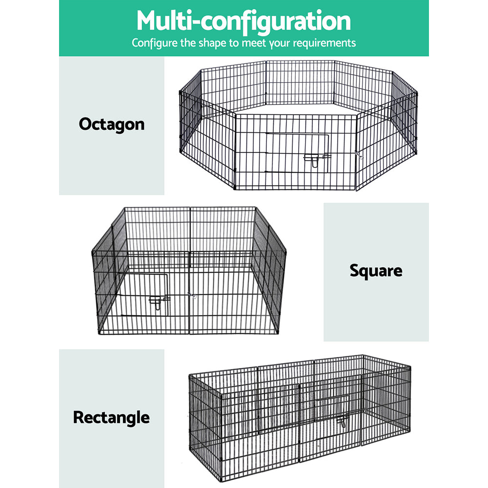 i.Pet Pet Dog Playpen 2X24" 8 Panel Puppy Exercise Cage Enclosure Fence - SILBERSHELL