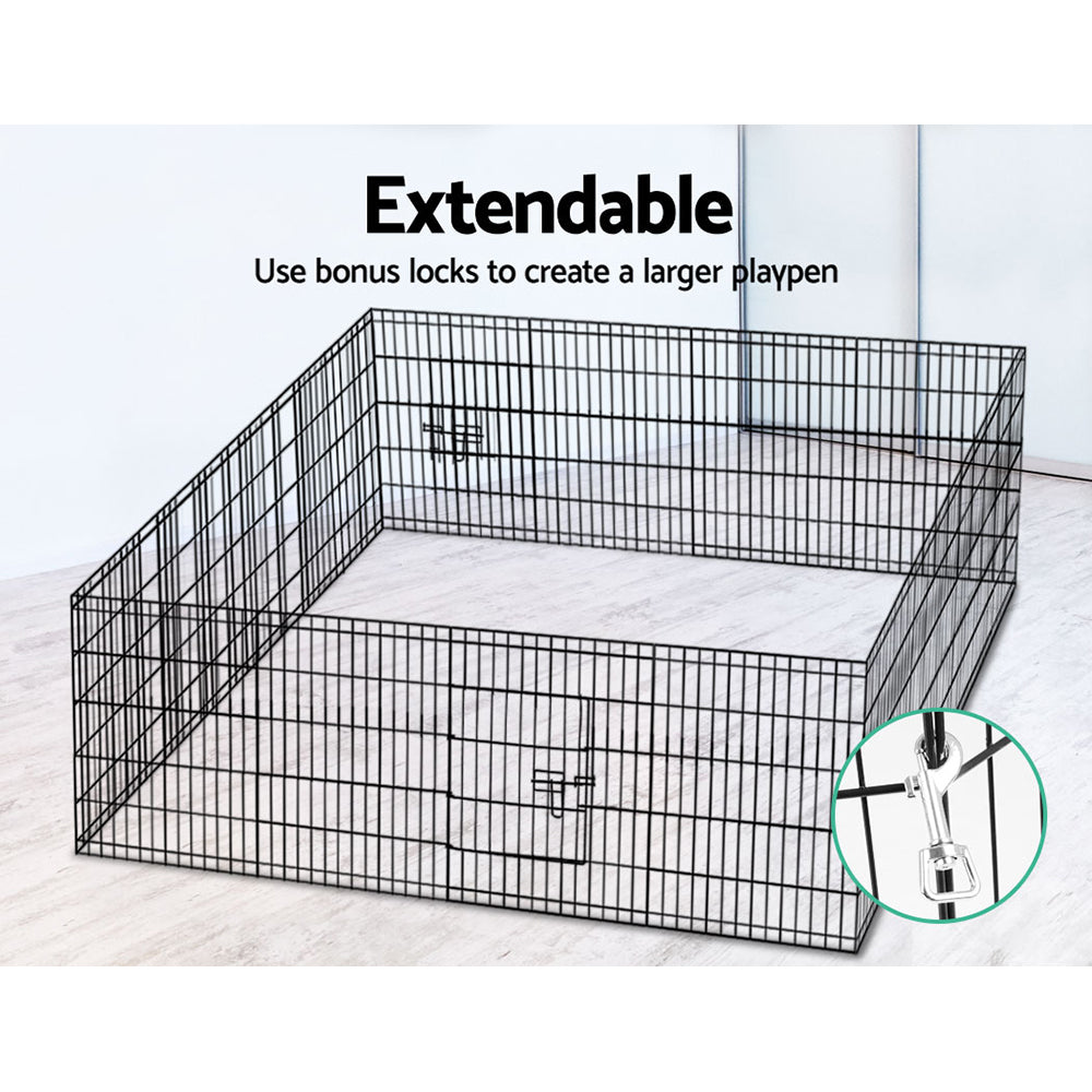 i.Pet Pet Playpen Dog Playpen 30" 8 Panel Puppy Exercise Cage Enclosure Fence - SILBERSHELL