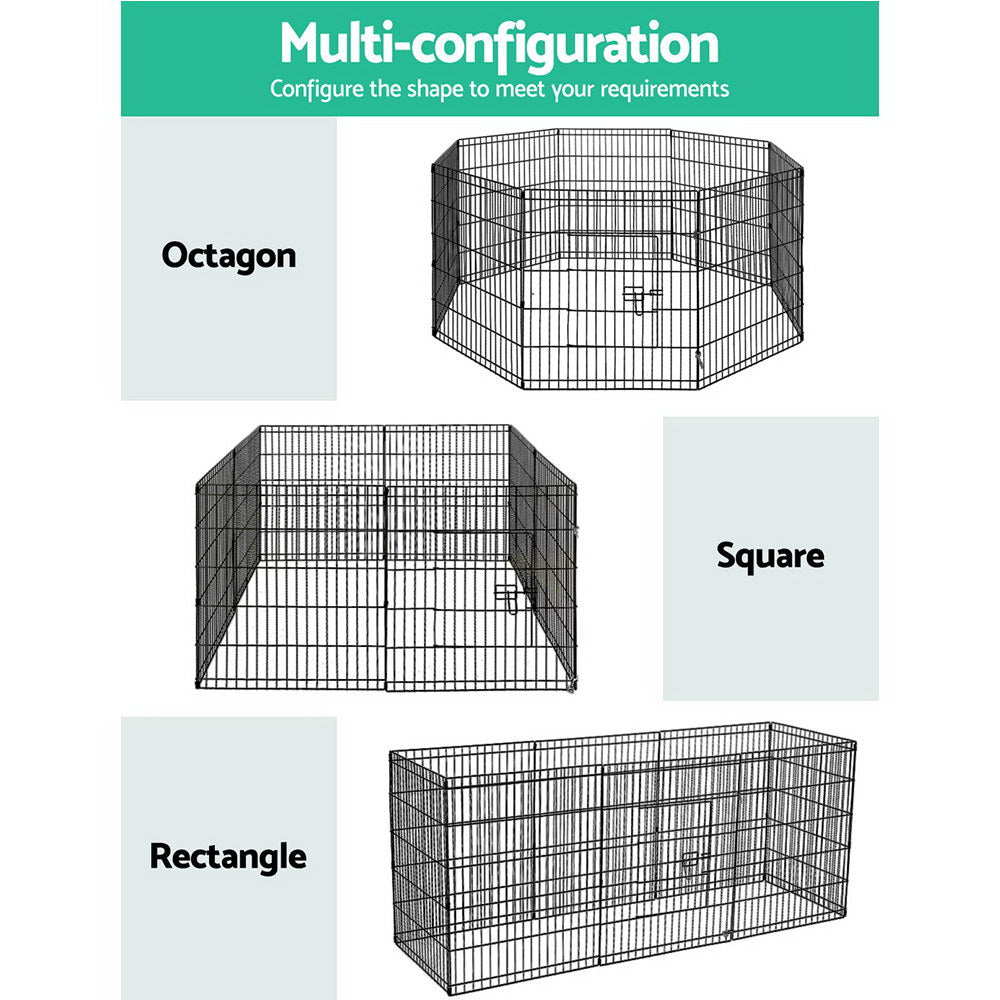 i.Pet Pet Dog Playpen 2X30" 8 Panel Puppy Exercise Cage Enclosure Fence - SILBERSHELL